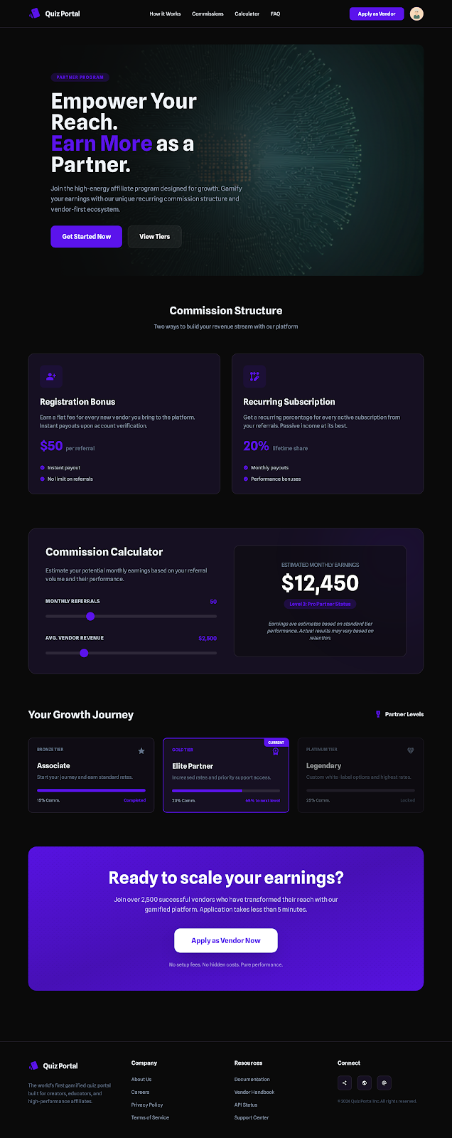 15. Affiliate Program & Vendor Info
