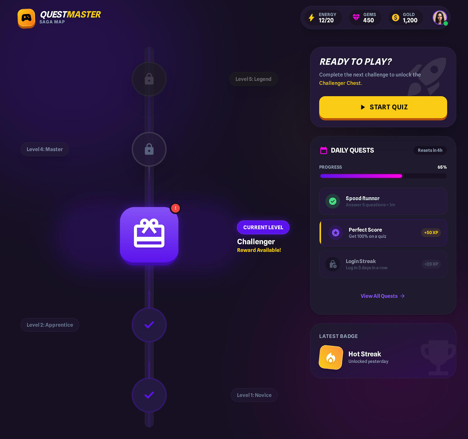 7. User Reward Center Variant 3