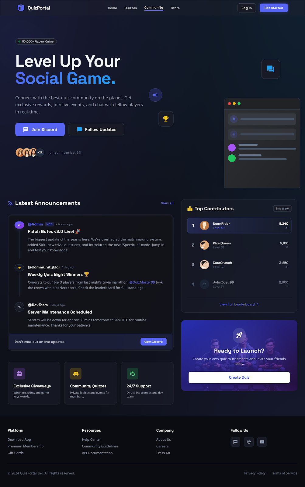 100. Social Hub   Dark Mode