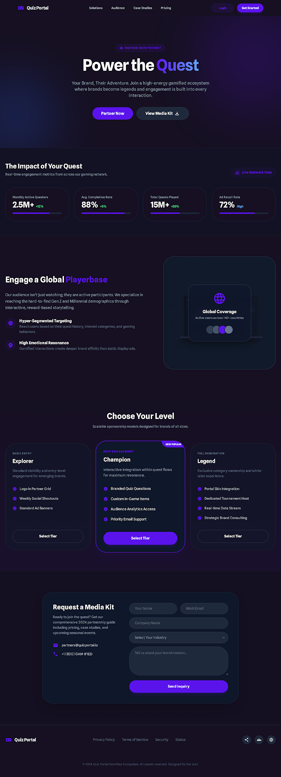101. Sponsorship & Partnership Landing Page