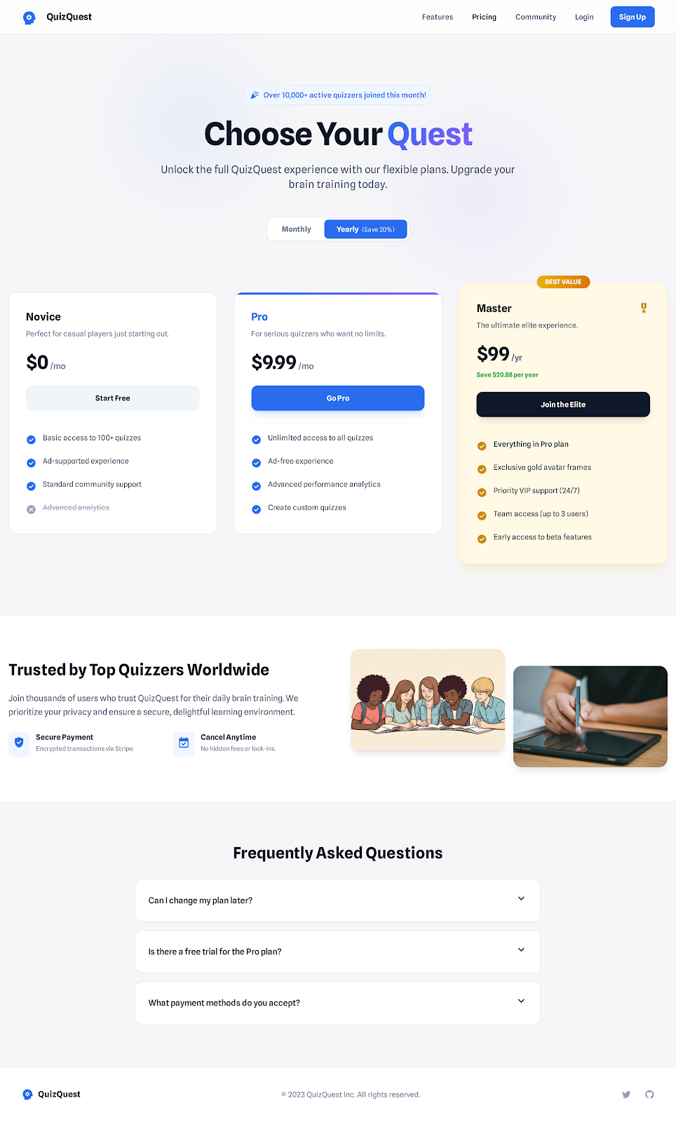 103. Subscription Plans Light Mode