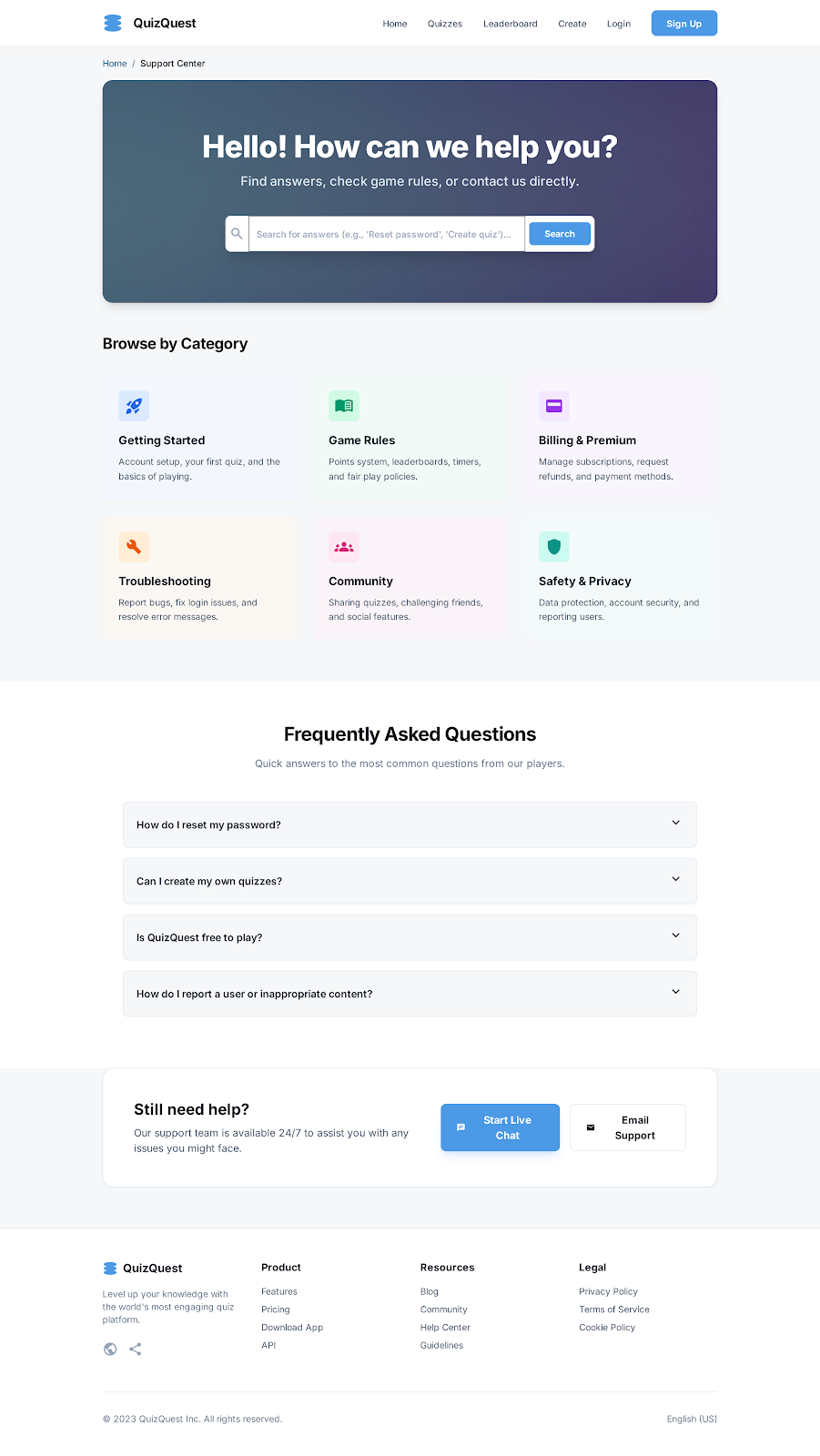 106. Support Center Light Mode