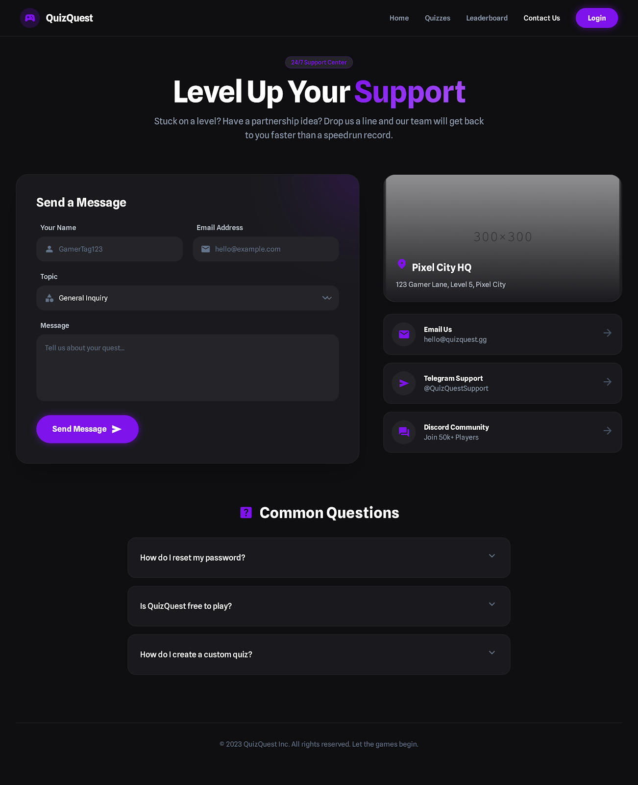 11. Contact Us Dark Mode