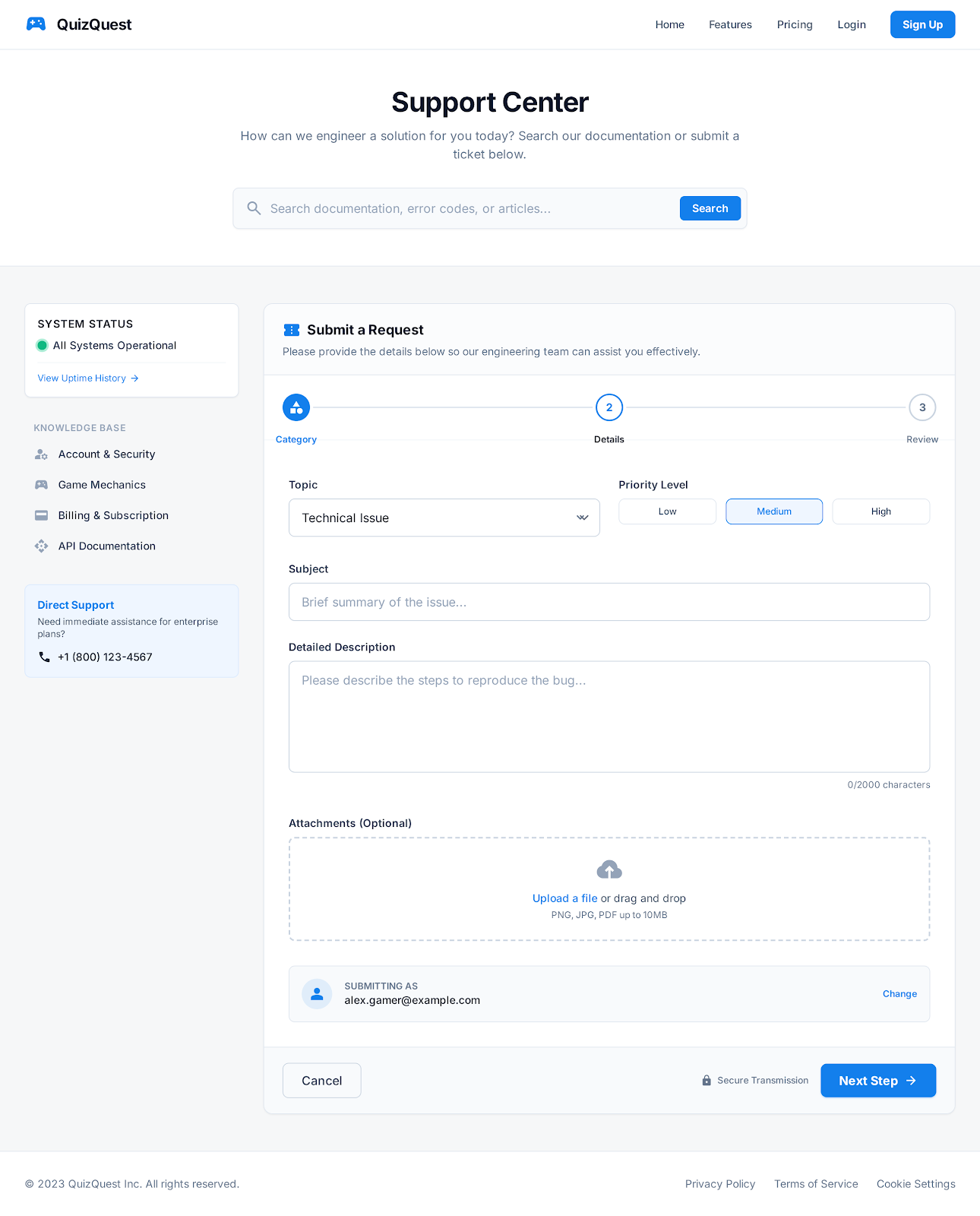 23. Help Center Light Tech Style
