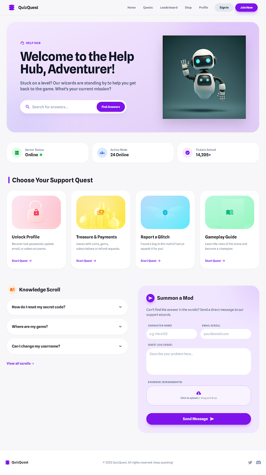 24. Help Center Vibrant Style
