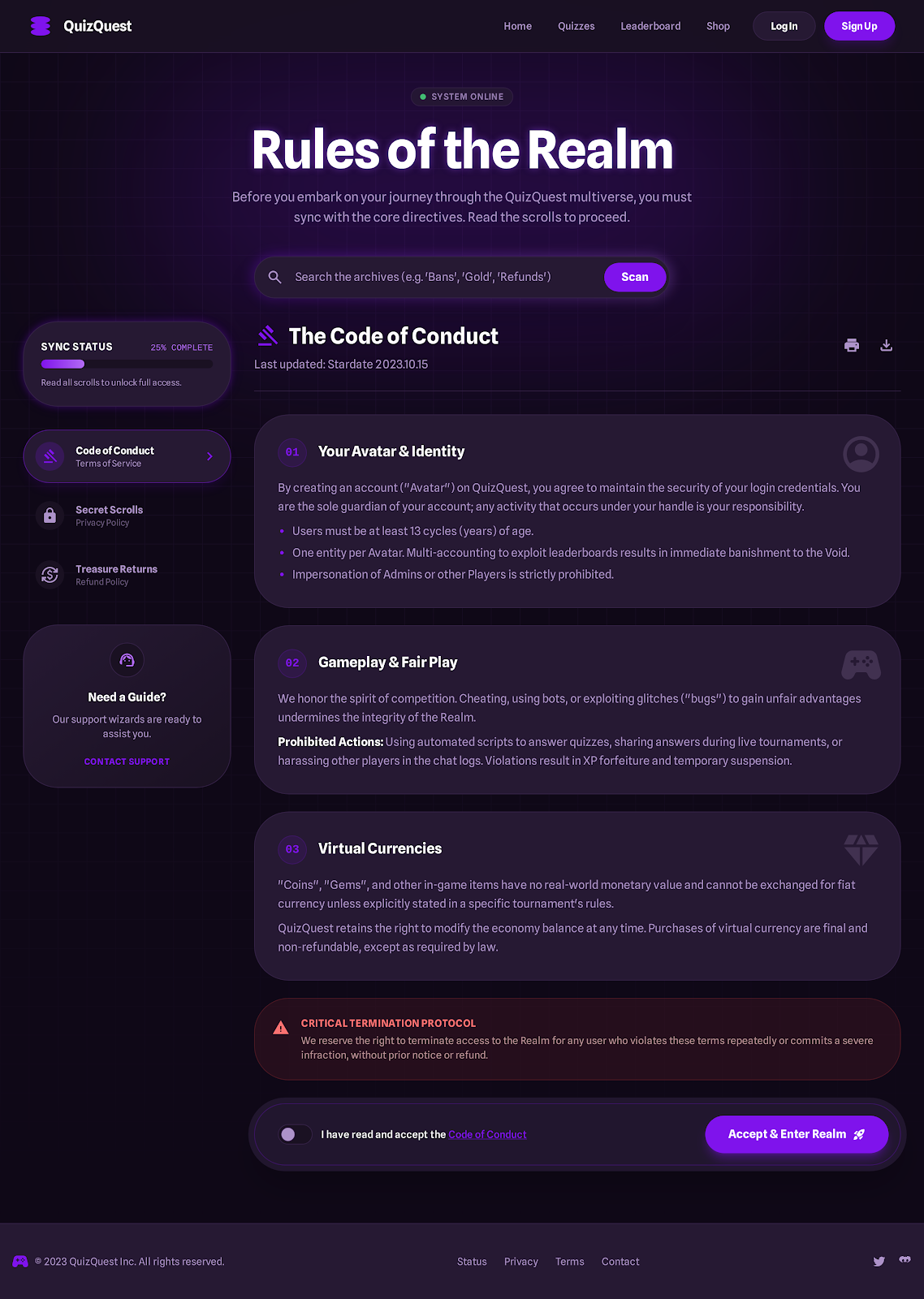 37. Legal & Policies Vibrant Style