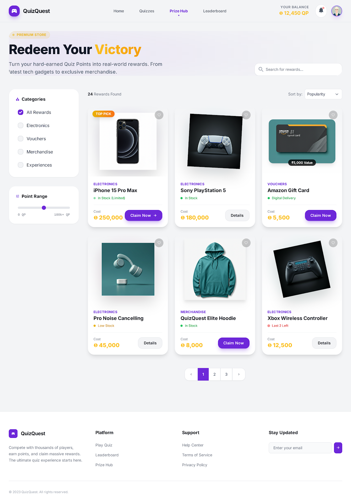 45. Prize Hub Listing Page