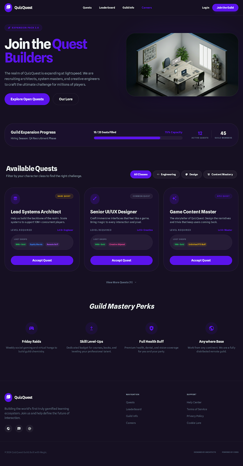 56. Quizquest Careers & Hiring Page