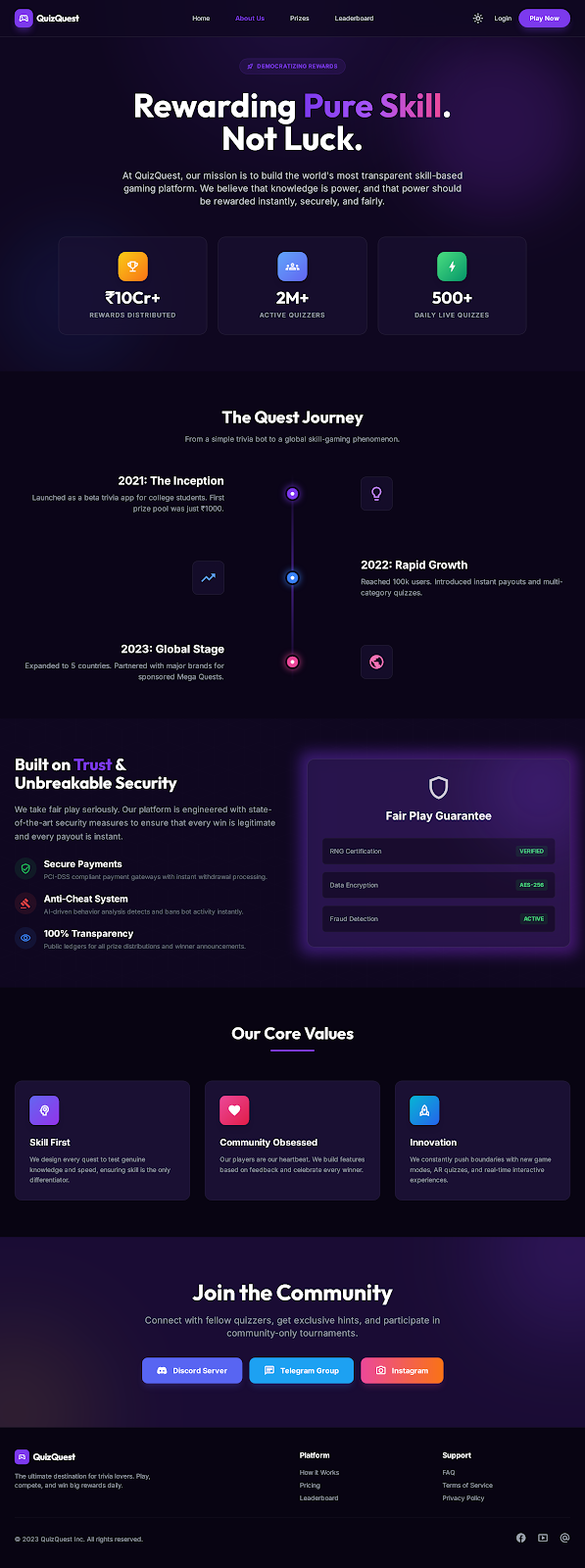 63. Quizquest Landing Page   Dark Mode 13