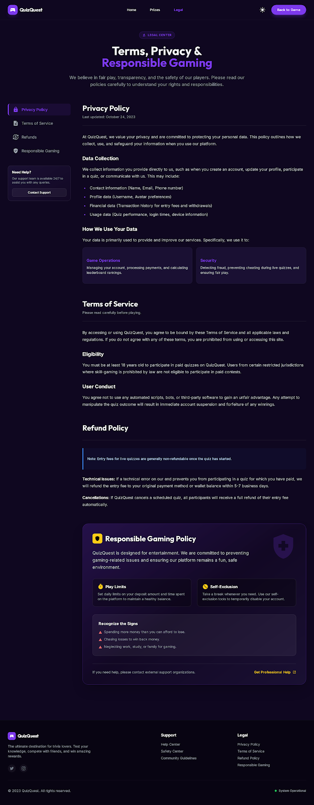67. Quizquest Landing Page   Dark Mode 17