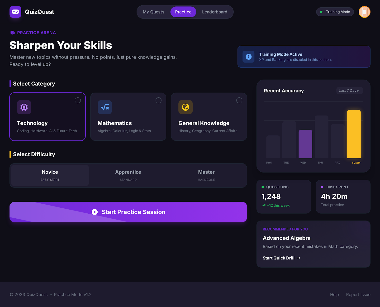 79. Quizquest Landing Page Dark Mode 10