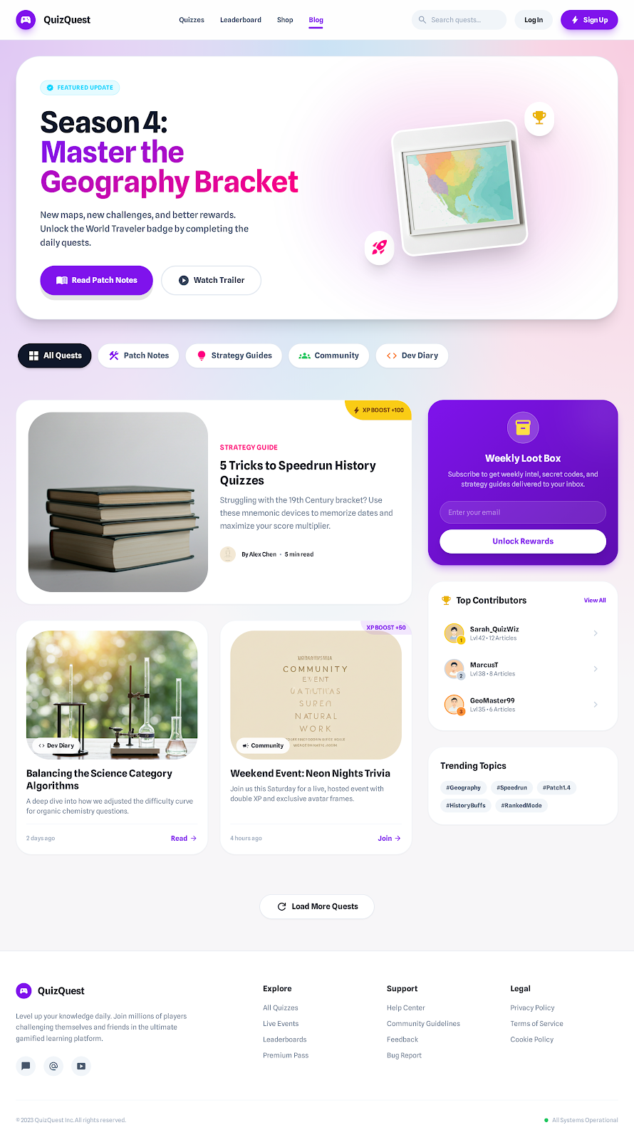 8. Blog & Updates Vibrant Style