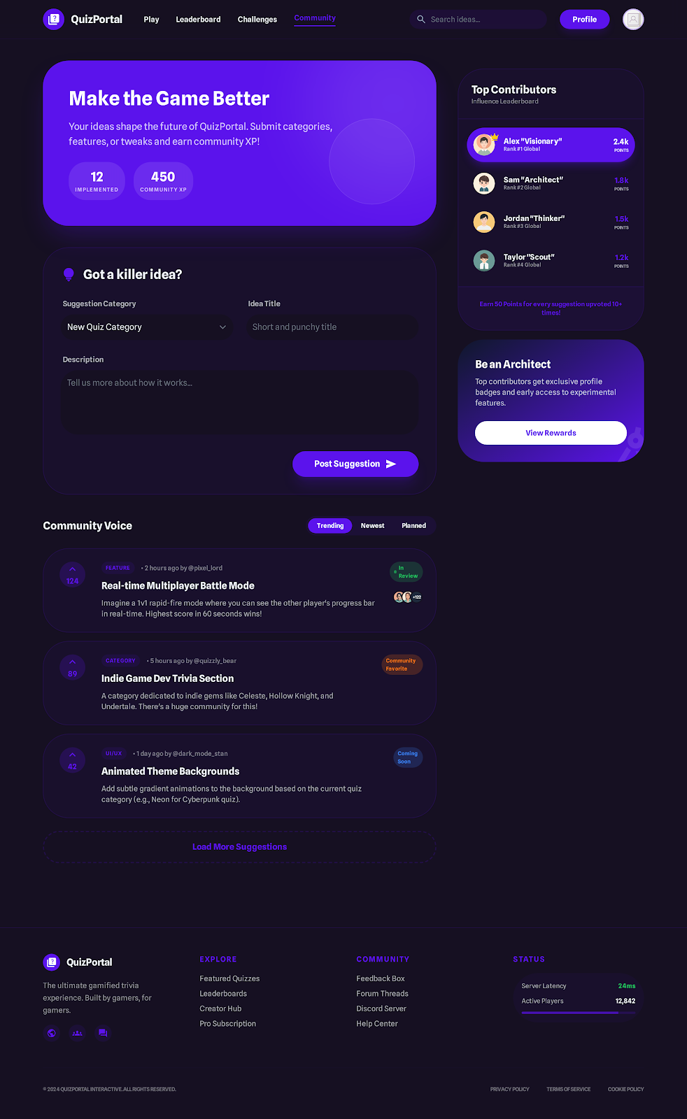 9. Community Feedback & Suggestions Box
